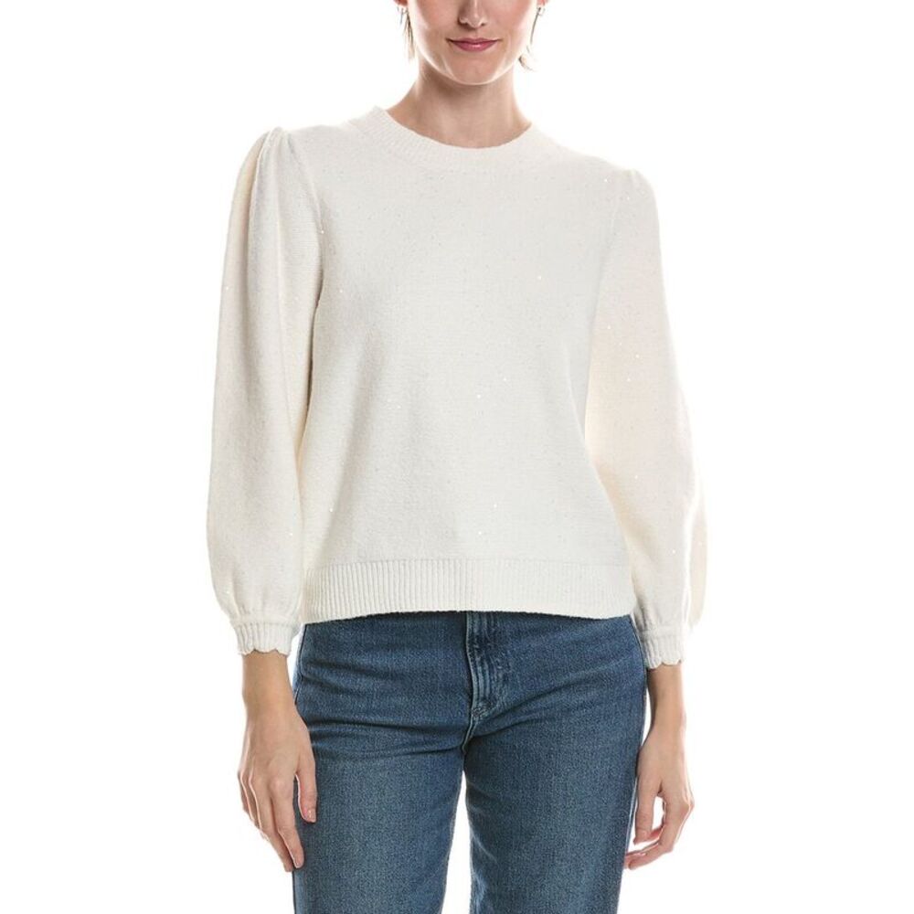 Michael Stars Womens Deanna Femme Sleeve Sweater, White